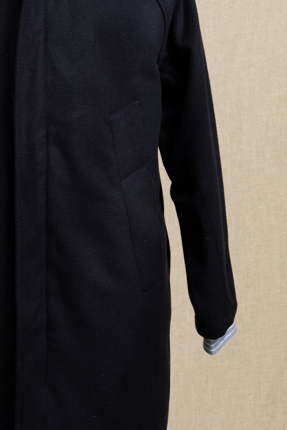 Balmacaan Wool Overcoat - Dark Navy