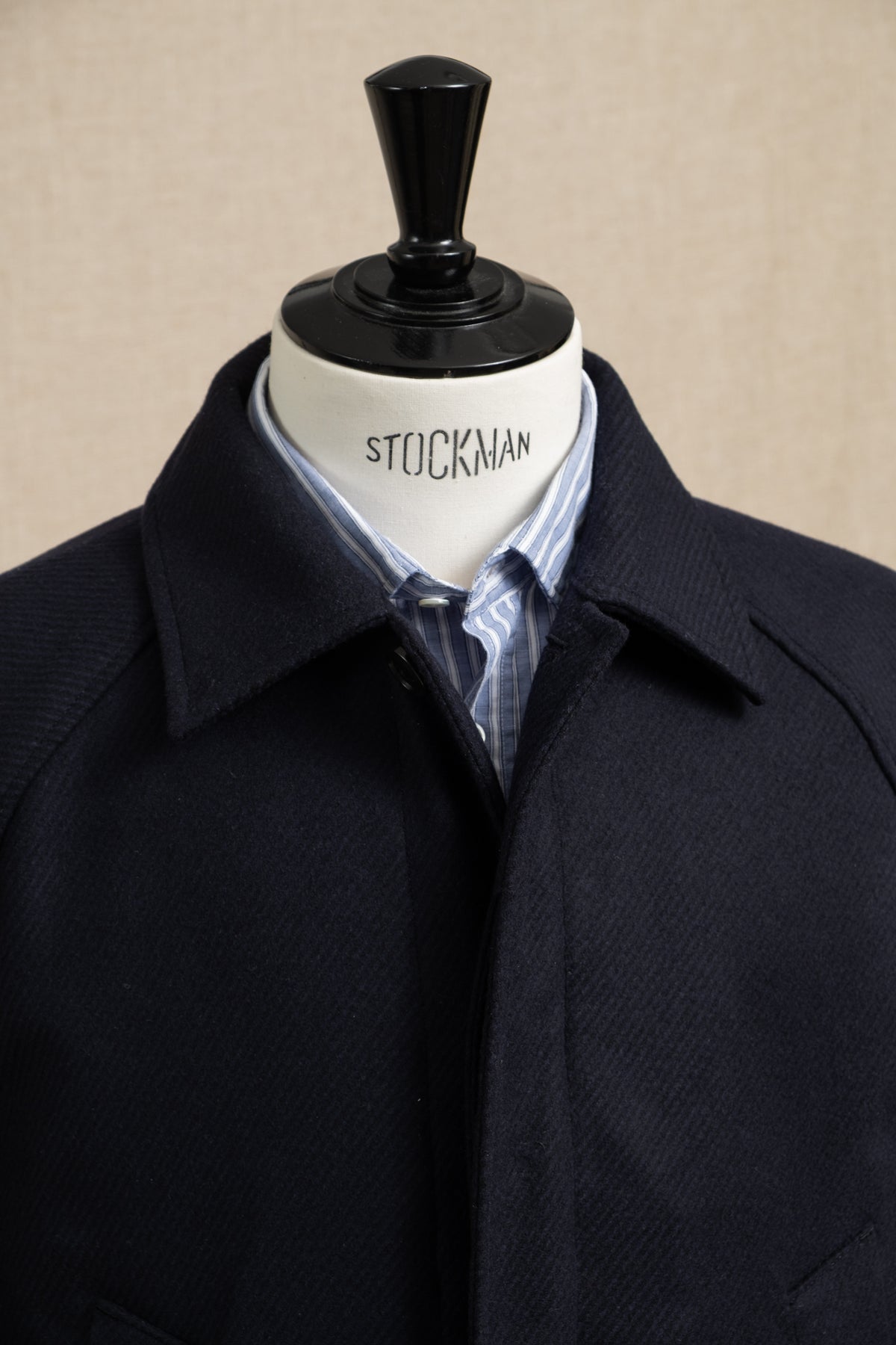 Balmacaan Wool Overcoat - Dark Navy