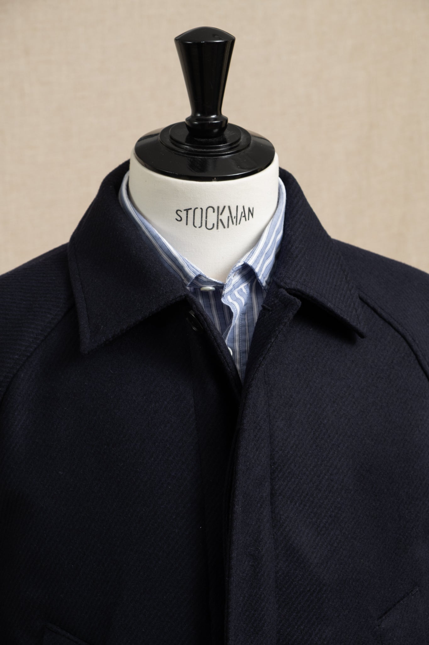Balmacaan Wool Overcoat - Dark Navy