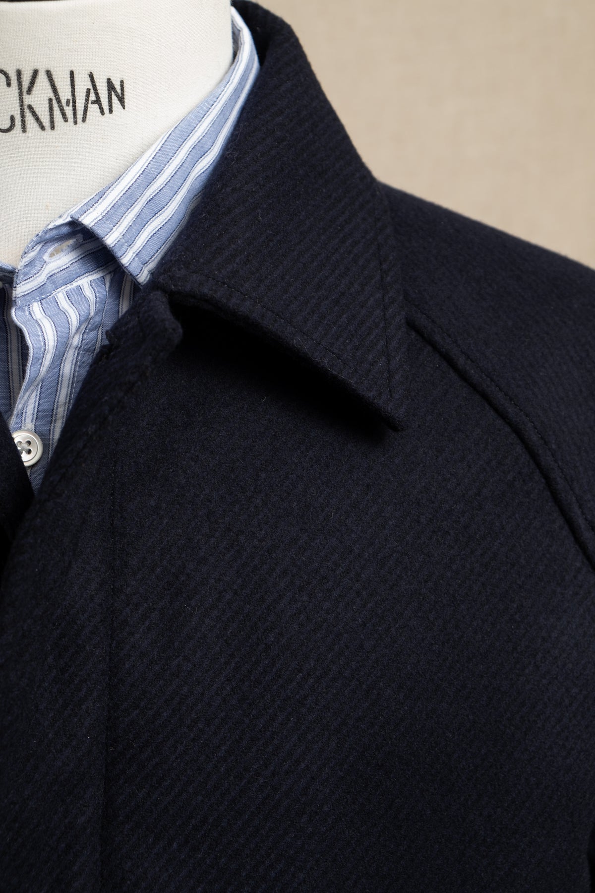 Balmacaan Wool Overcoat - Dark Navy