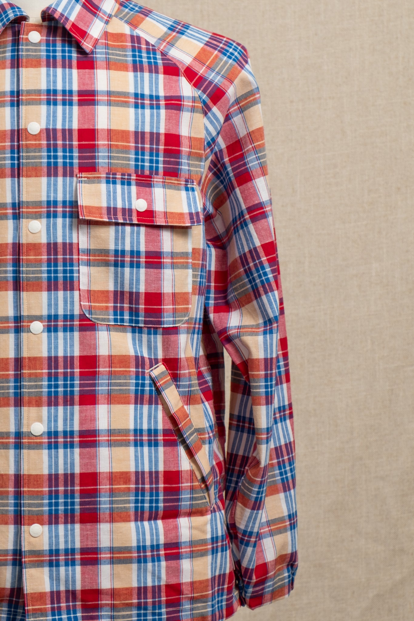Beach Breaker Madras Check - White x Red