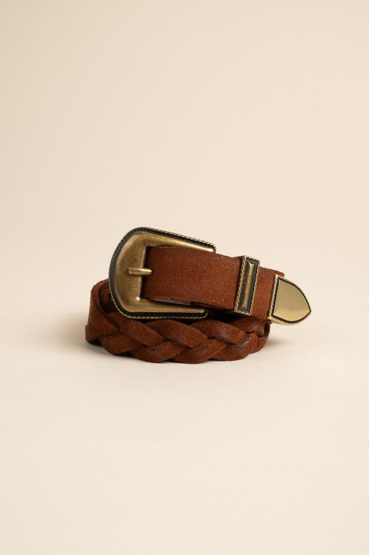 Braided Triptych Belt - Cognac