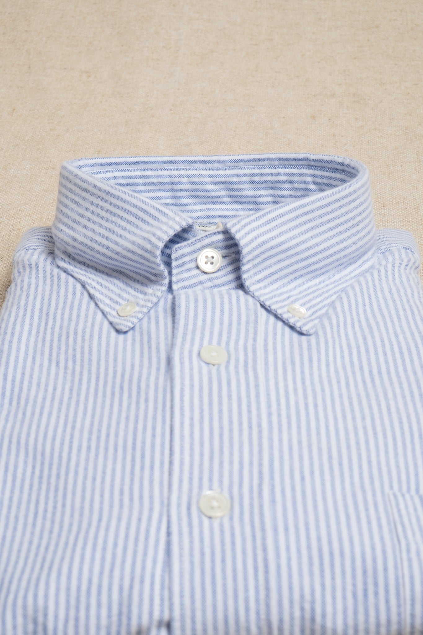 Button Down Brushed Flannel - Blue Stripe