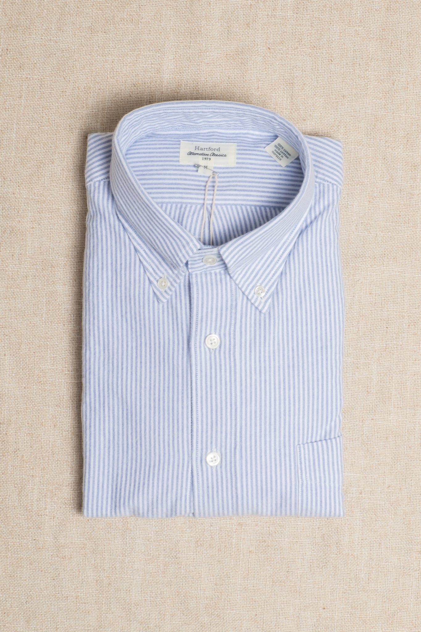 Button Down Brushed Flannel - Blue Stripe