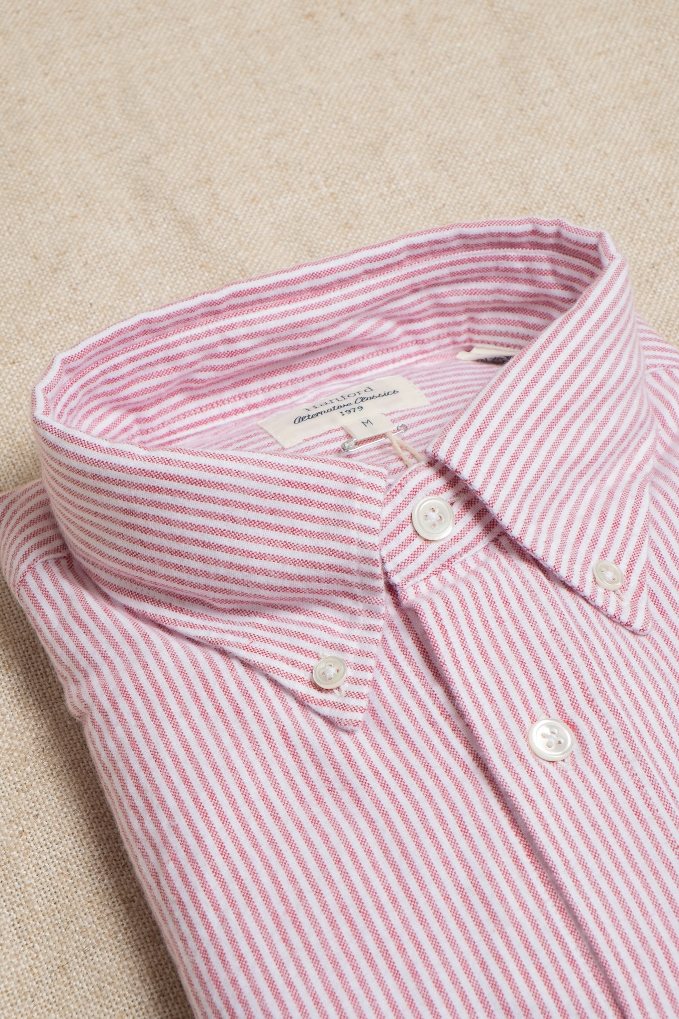 Button Down Brushed Flannel - Red Stripe