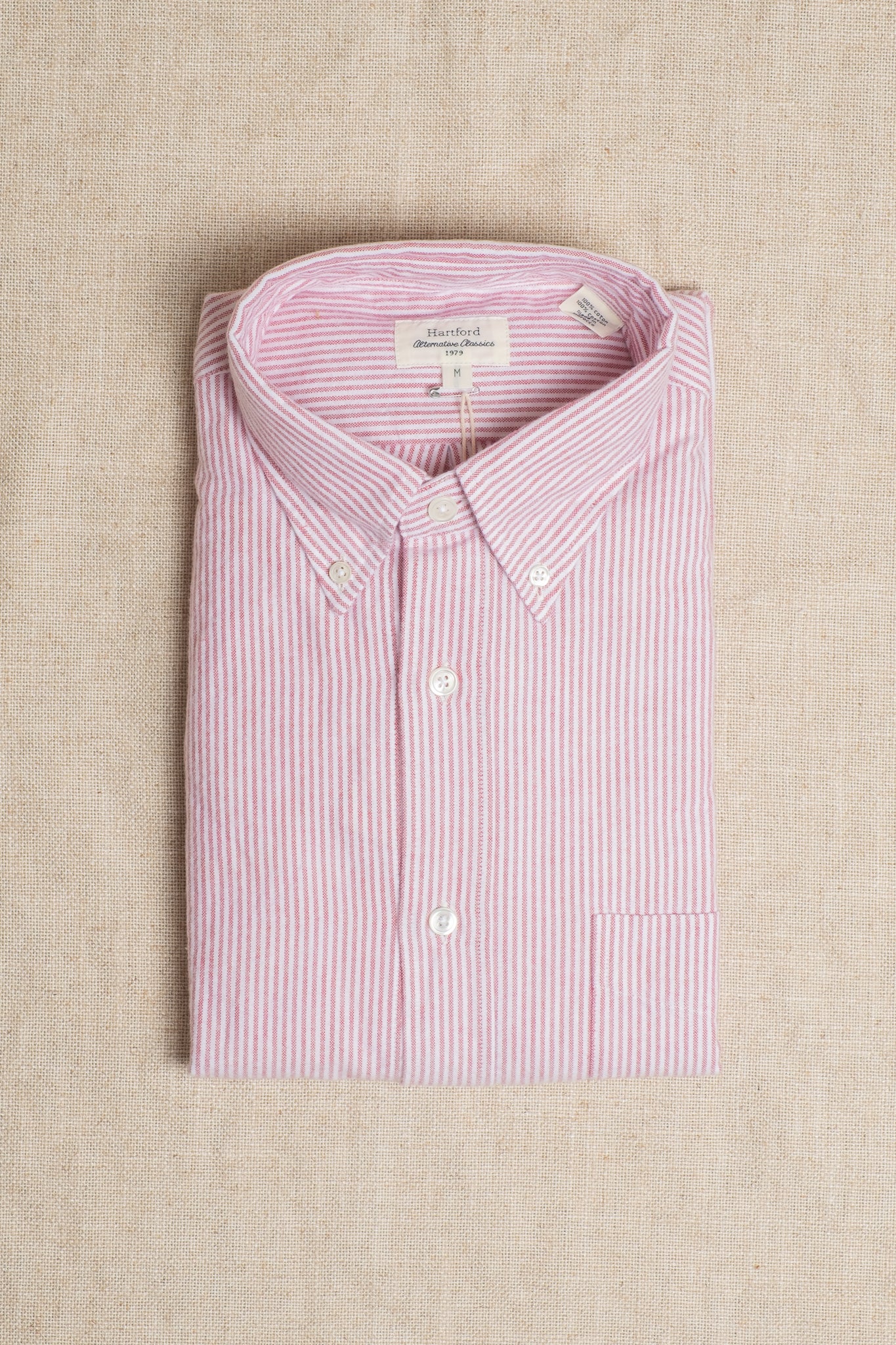 Button Down Brushed Flannel - Red Stripe