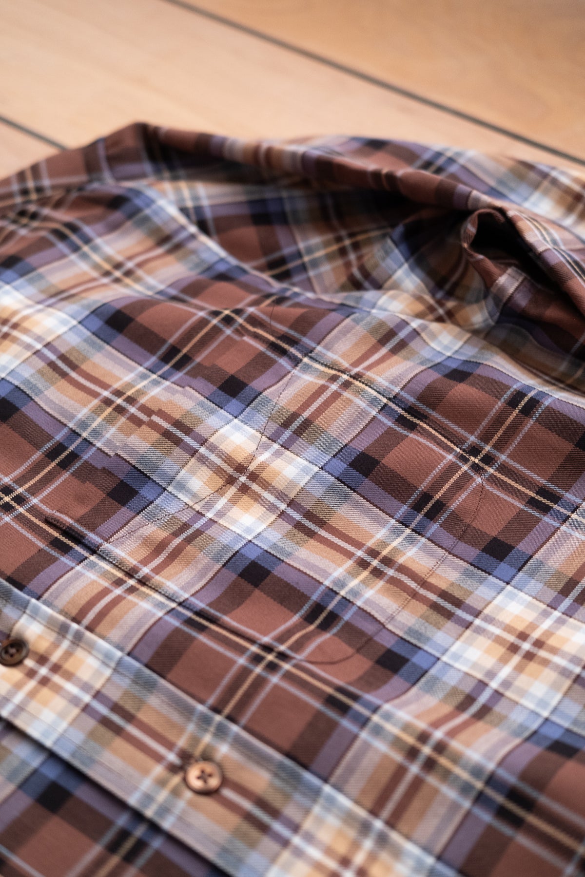 Button Down Fine Twill - Nutella Check