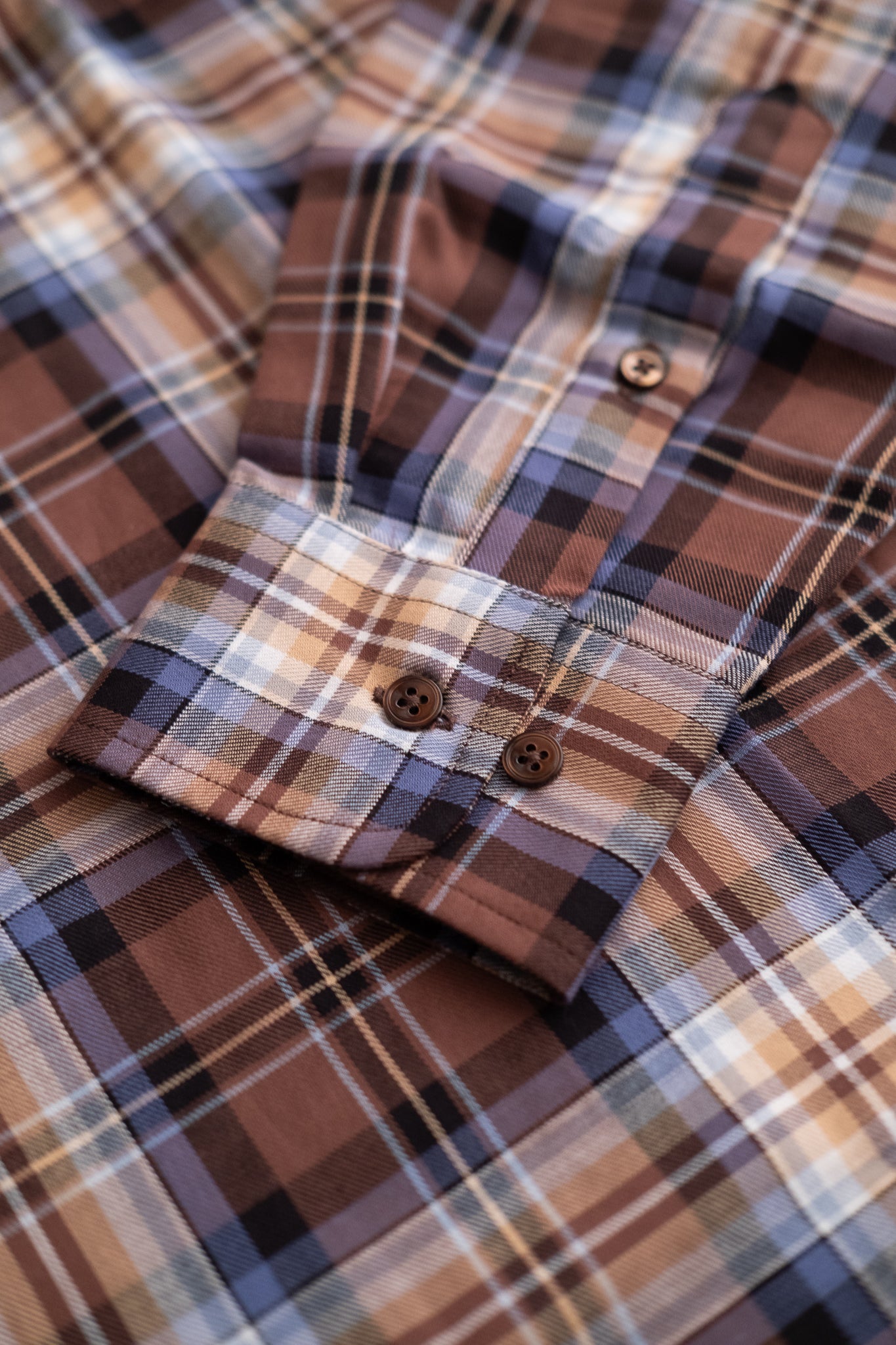 Button Down Fine Twill - Nutella Check