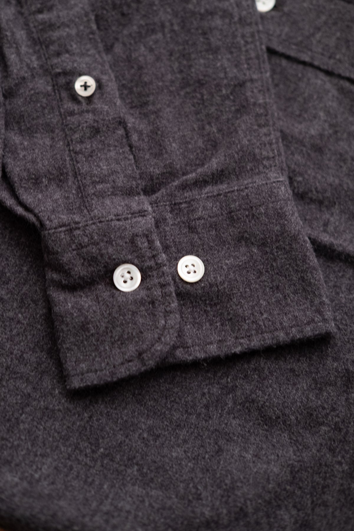 Button Down Flannel Shirt - Grey