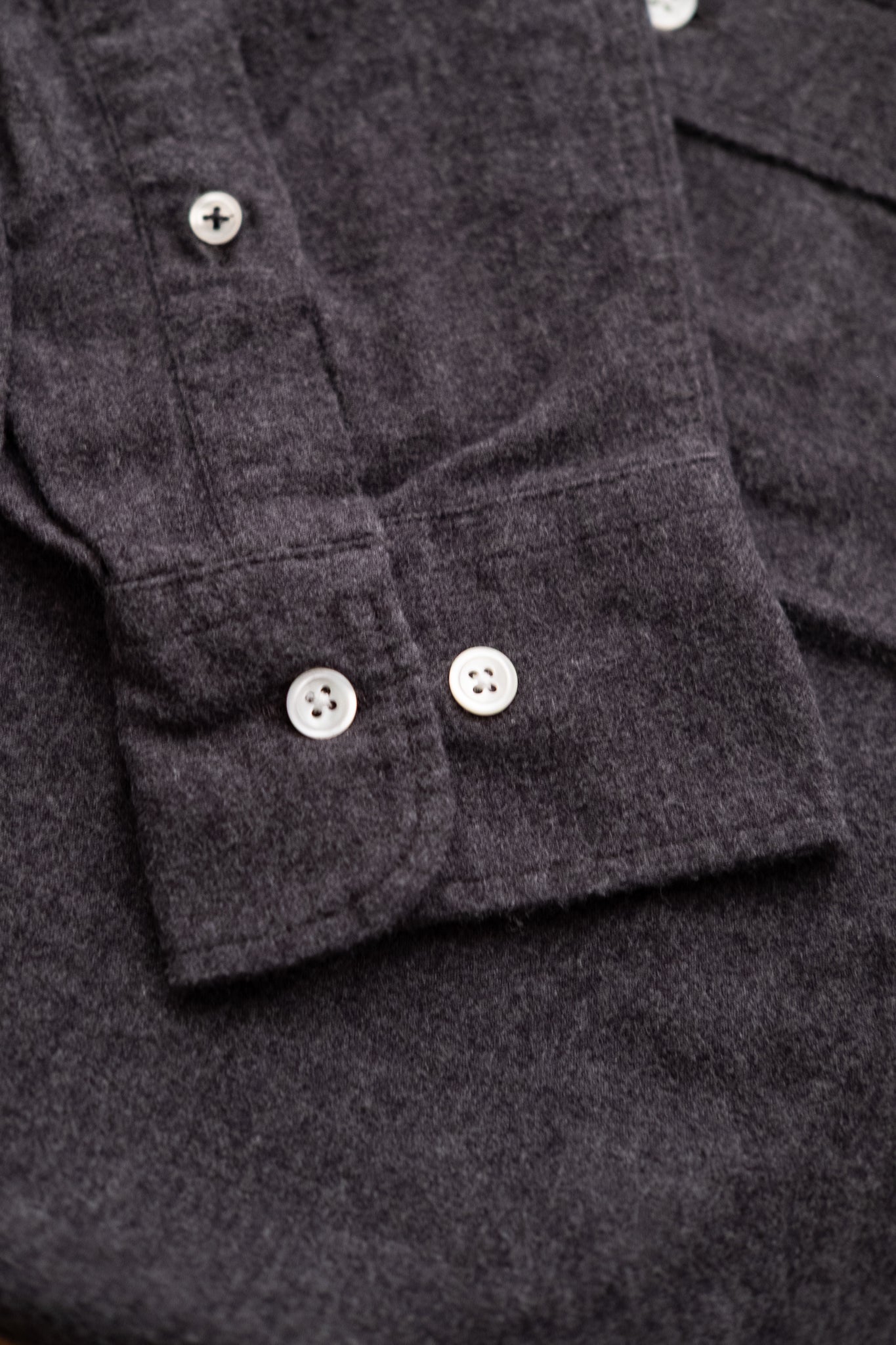 Button Down Flannel Shirt - Grey
