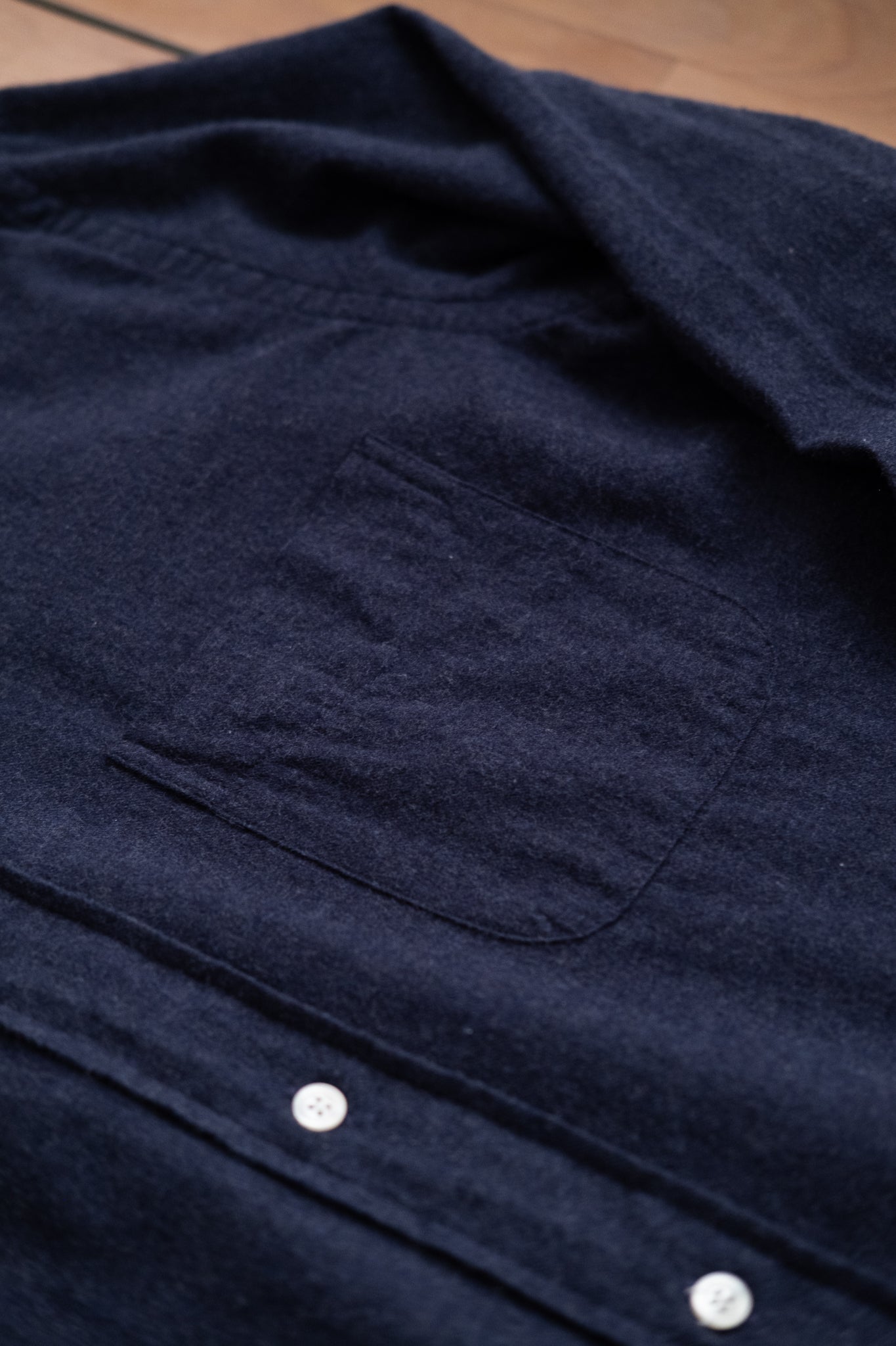 Button Down Flannel Shirt - Navy