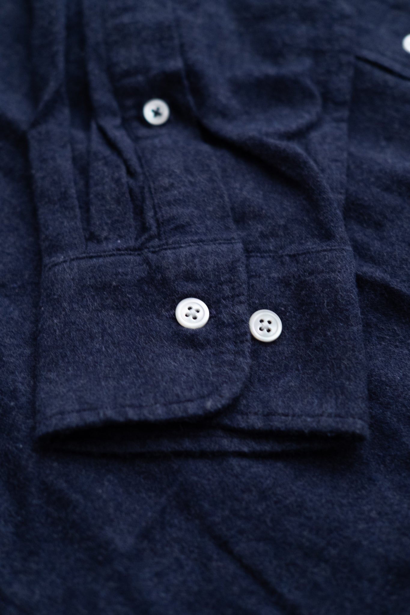 Button Down Flannel Shirt - Navy