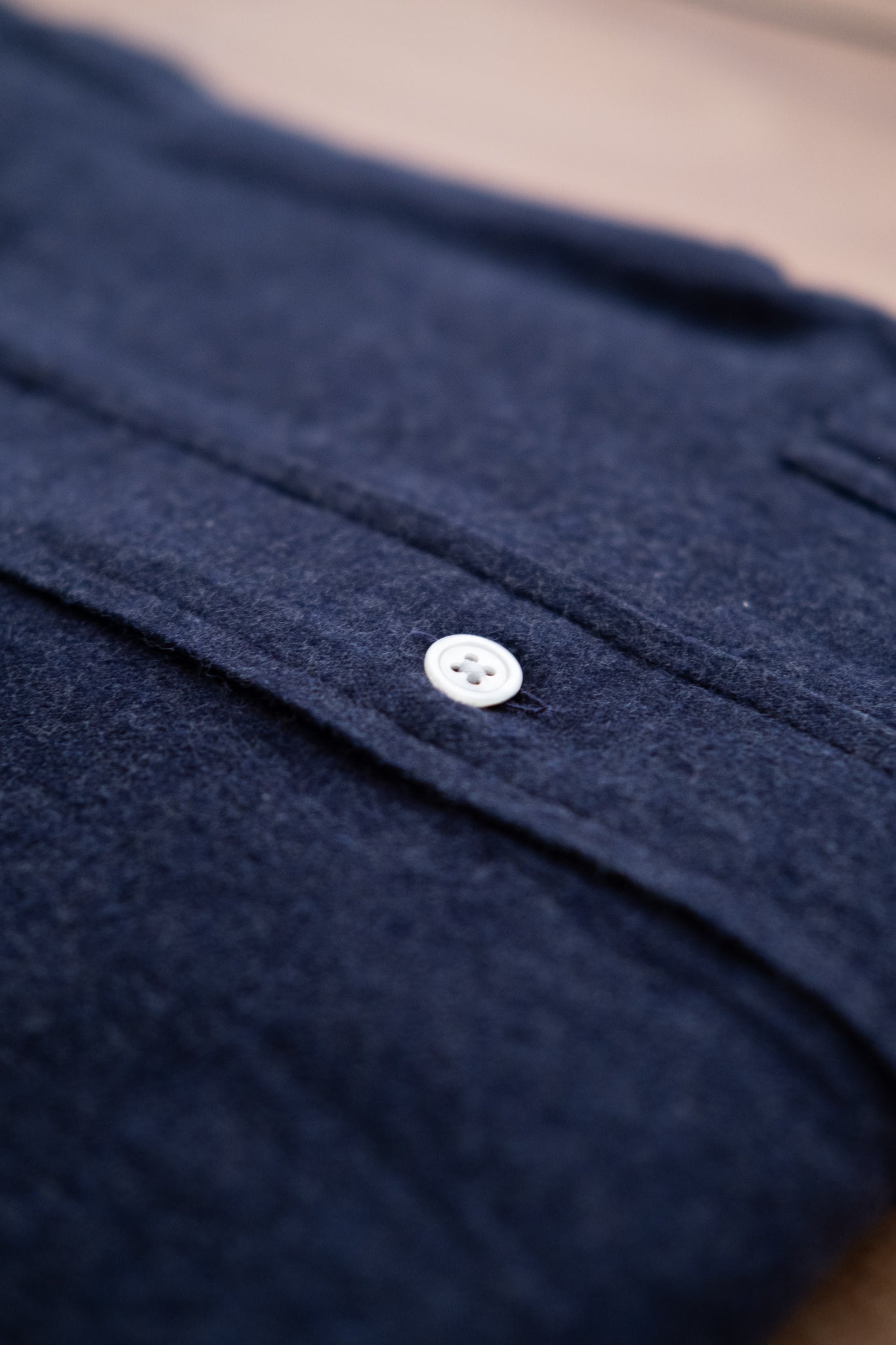 Button Down Flannel Shirt - Navy