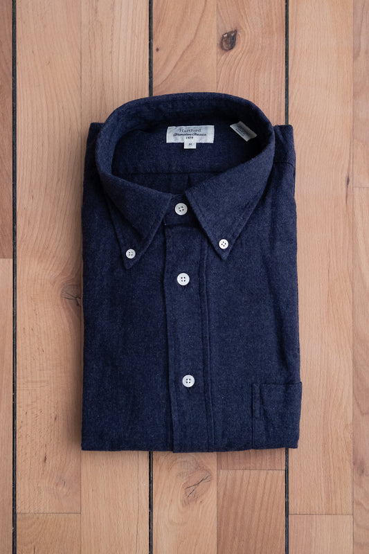 Button Down Flannel Shirt - Navy