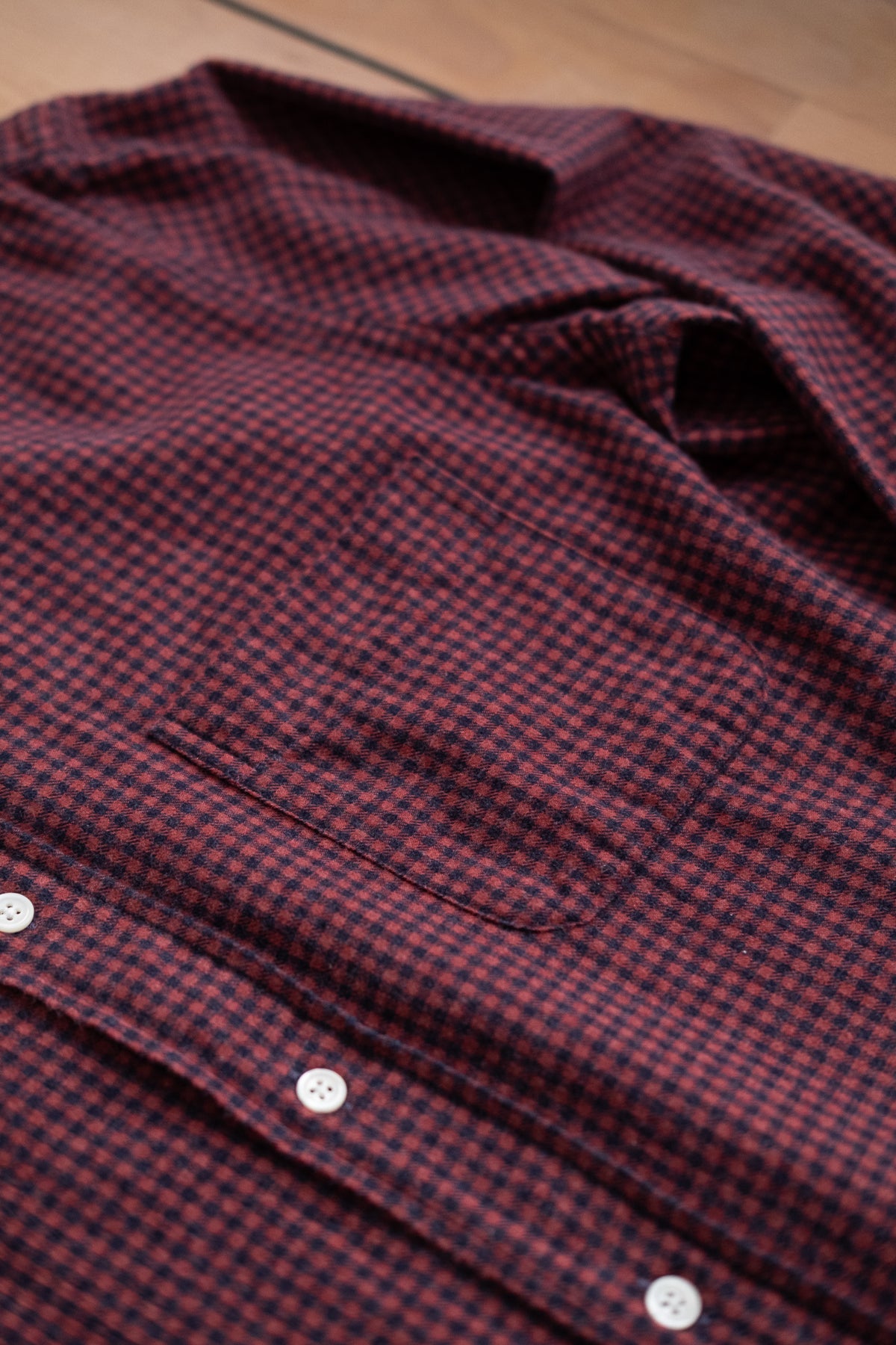 Button Down Flannel Shirt - Navy & Red Check