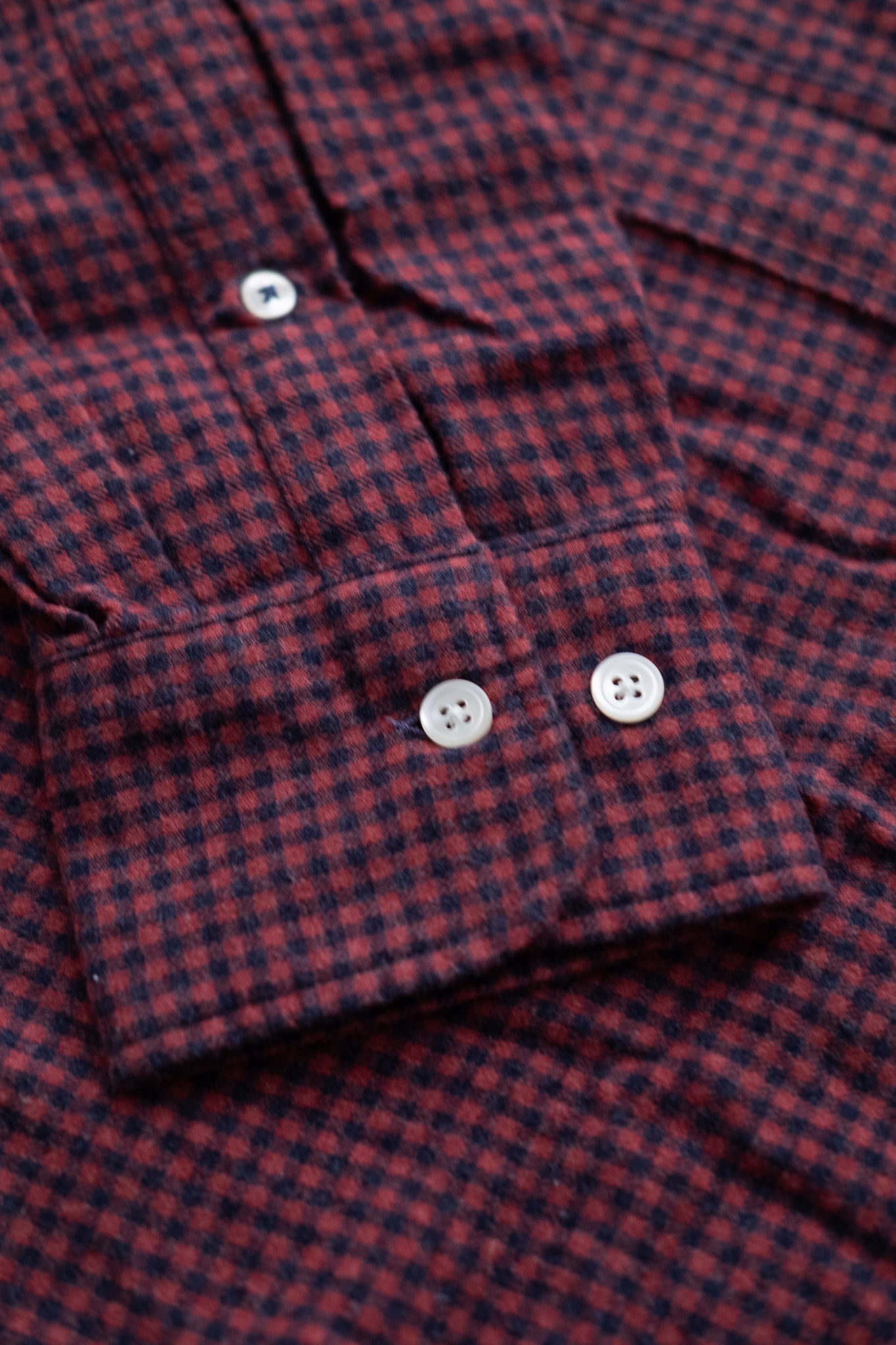 Button Down Flannel Shirt - Navy & Red Check