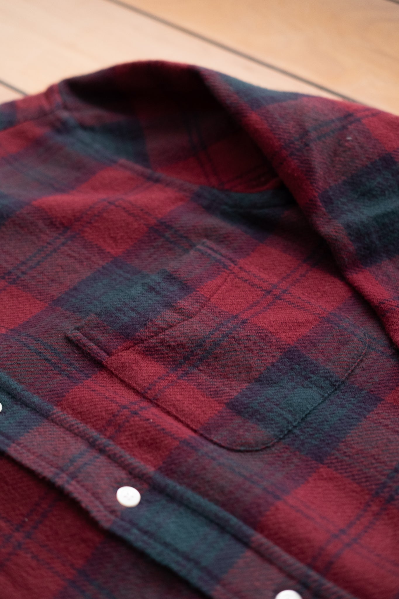 Button Down Flannel Shirt - Wine Plaid