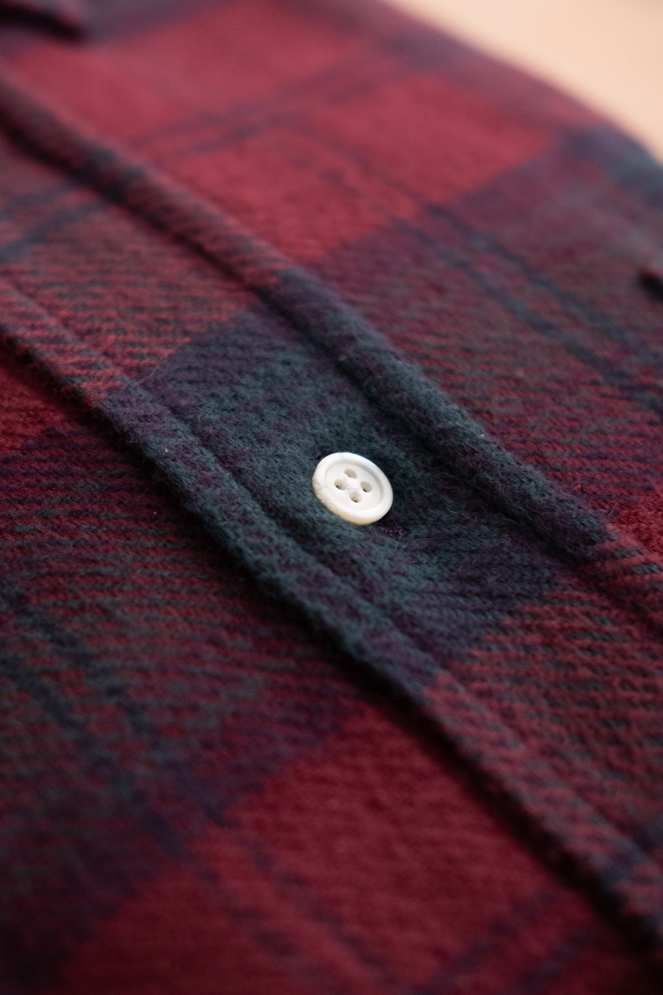 Button Down Flannel Shirt - Wine Plaid