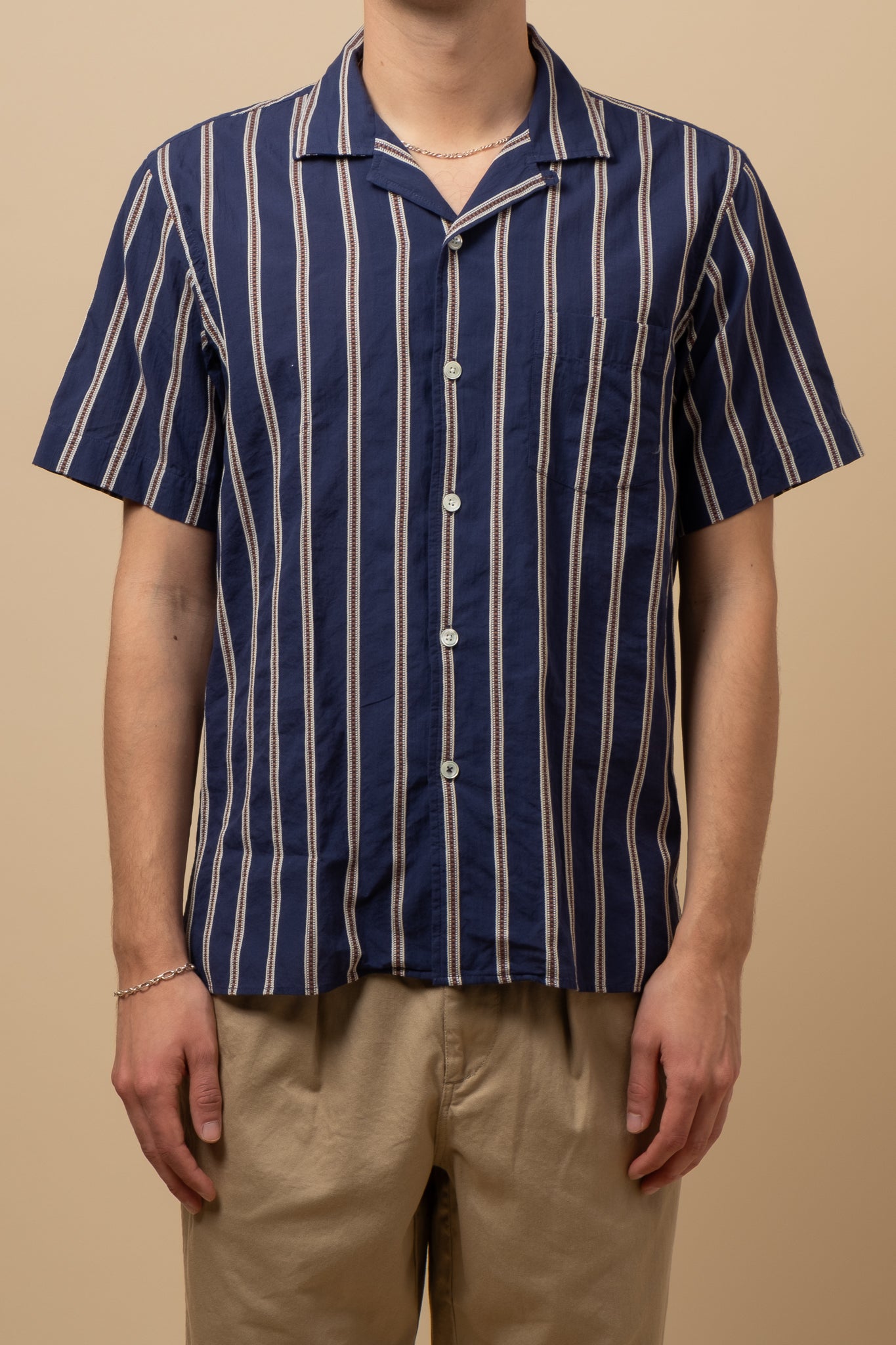 Palm Camp Shirt - Blue Stripe