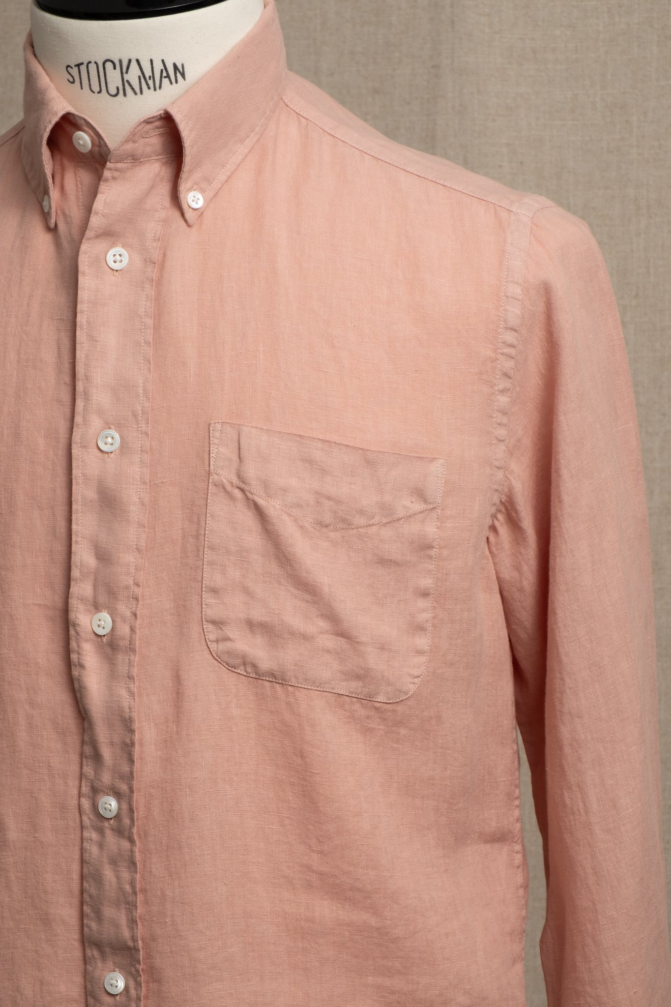 Button Down Pure Linen - Pale Pink