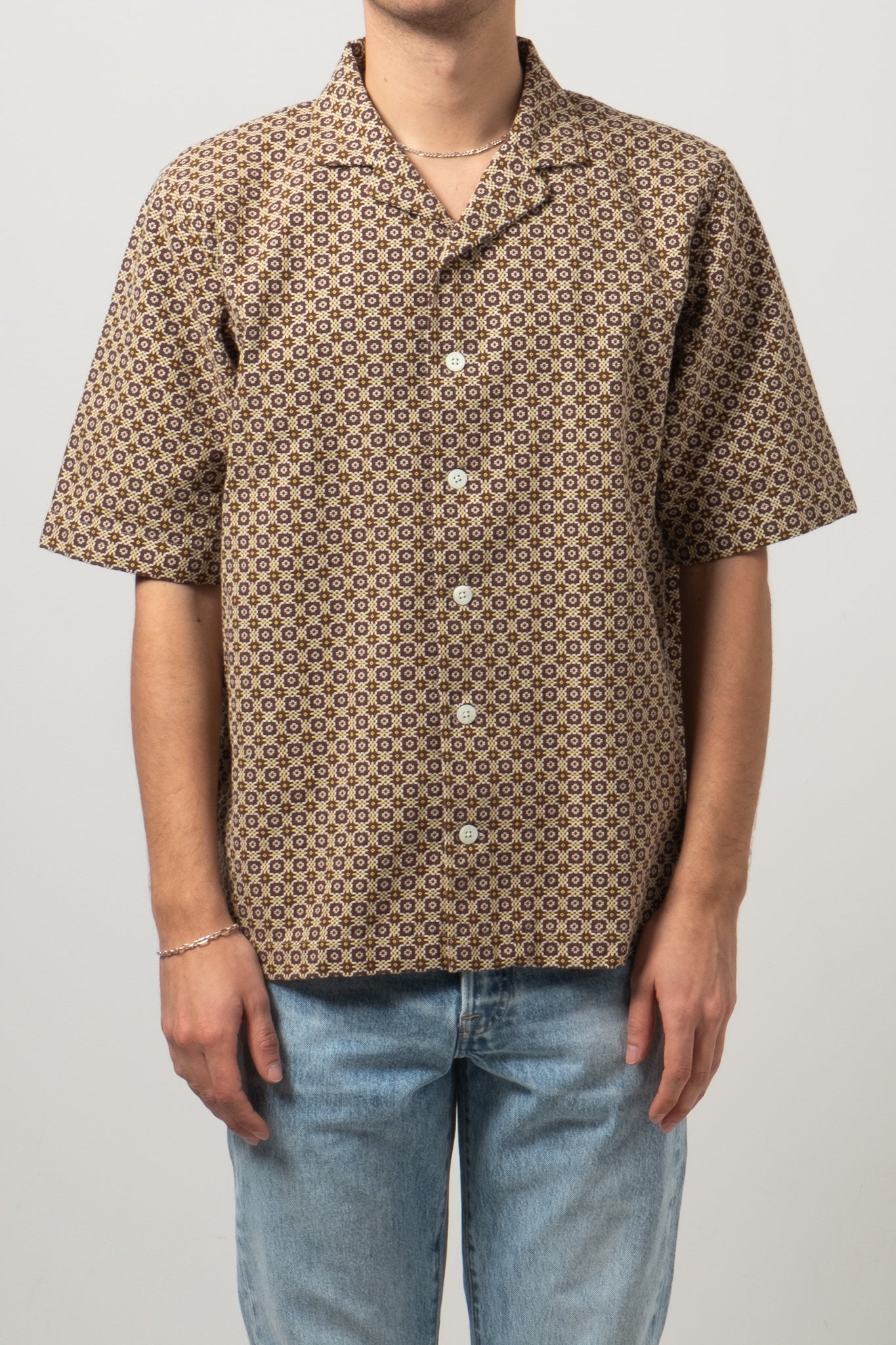 Camp Shirt Delos Pattern - Brown