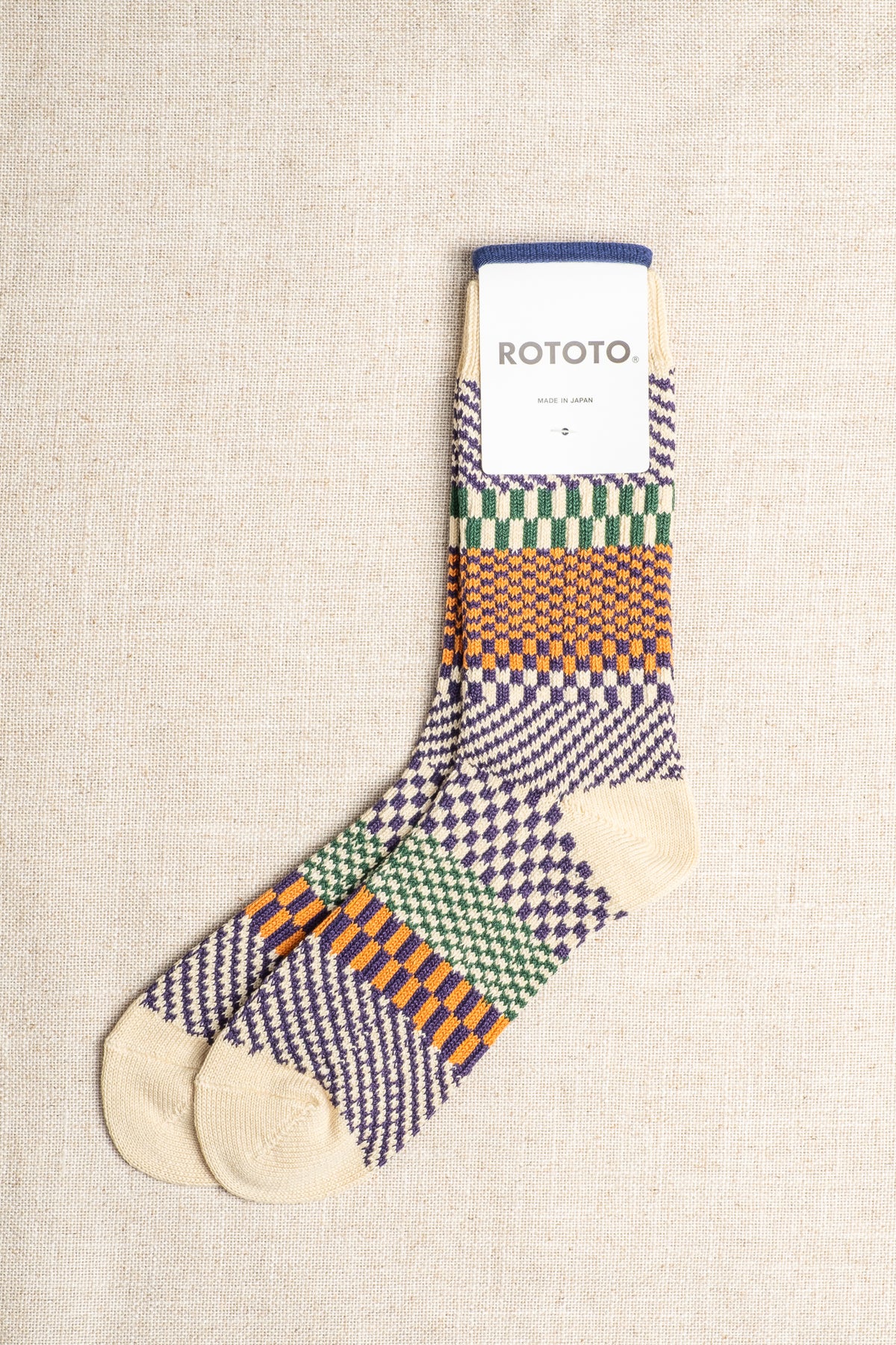 Check & Step Socks - Blueberry