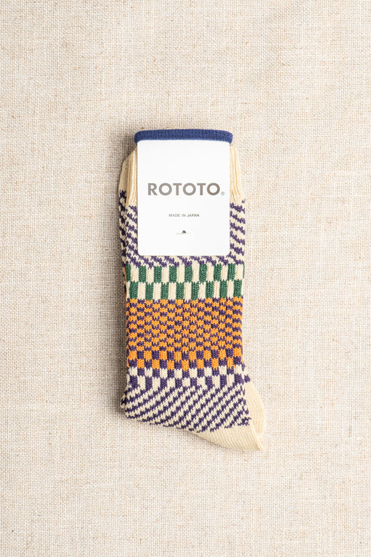 Check & Step Socks - Blueberry