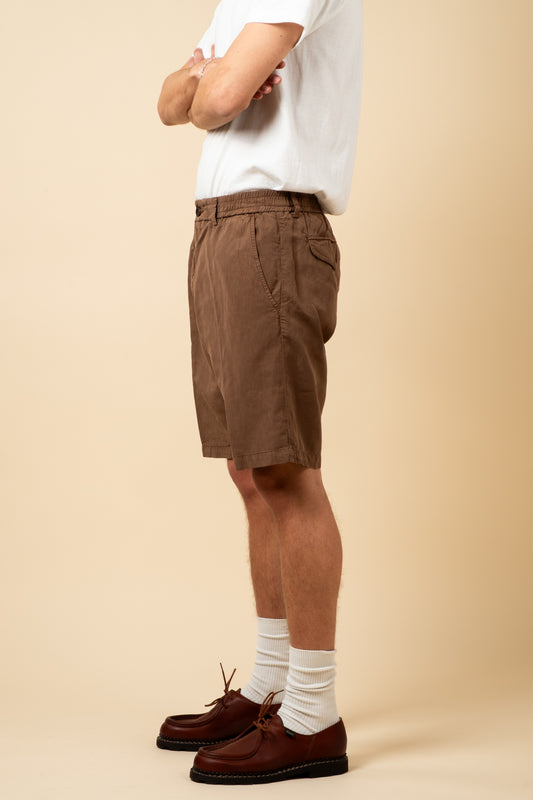 Cotton Linen Shorts - Khaki Beige