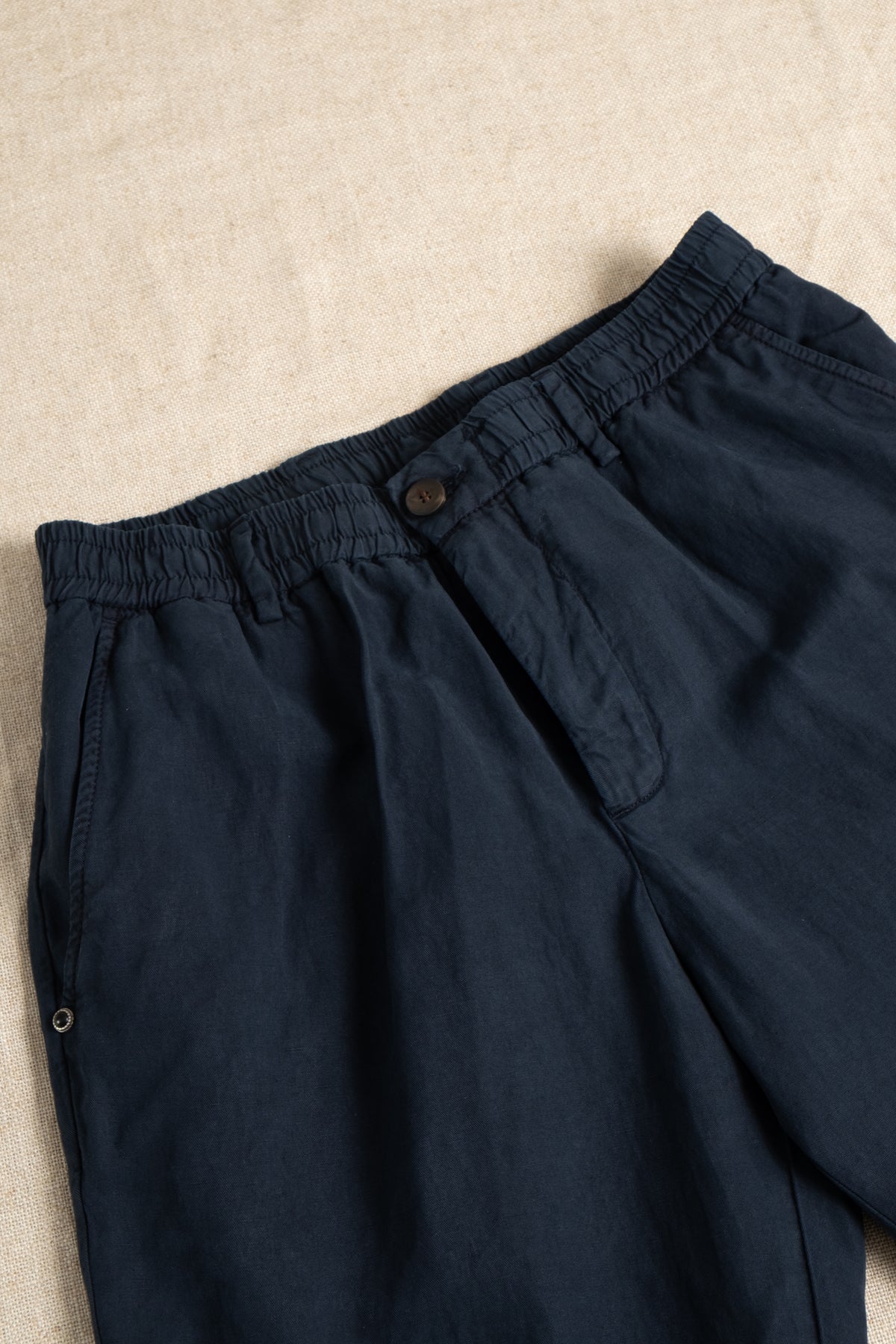 Cotton Linen Shorts - Navy