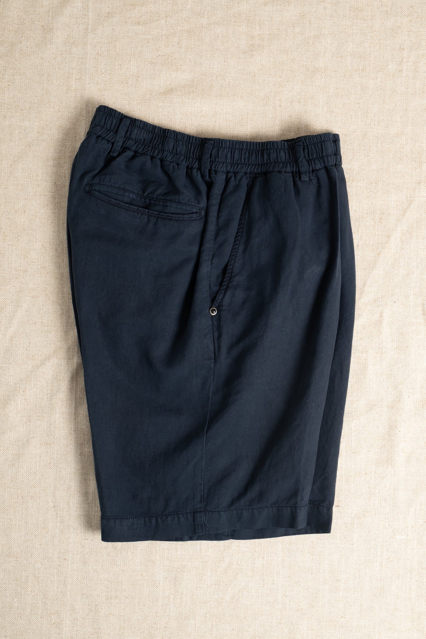 Cotton Linen Shorts - Navy