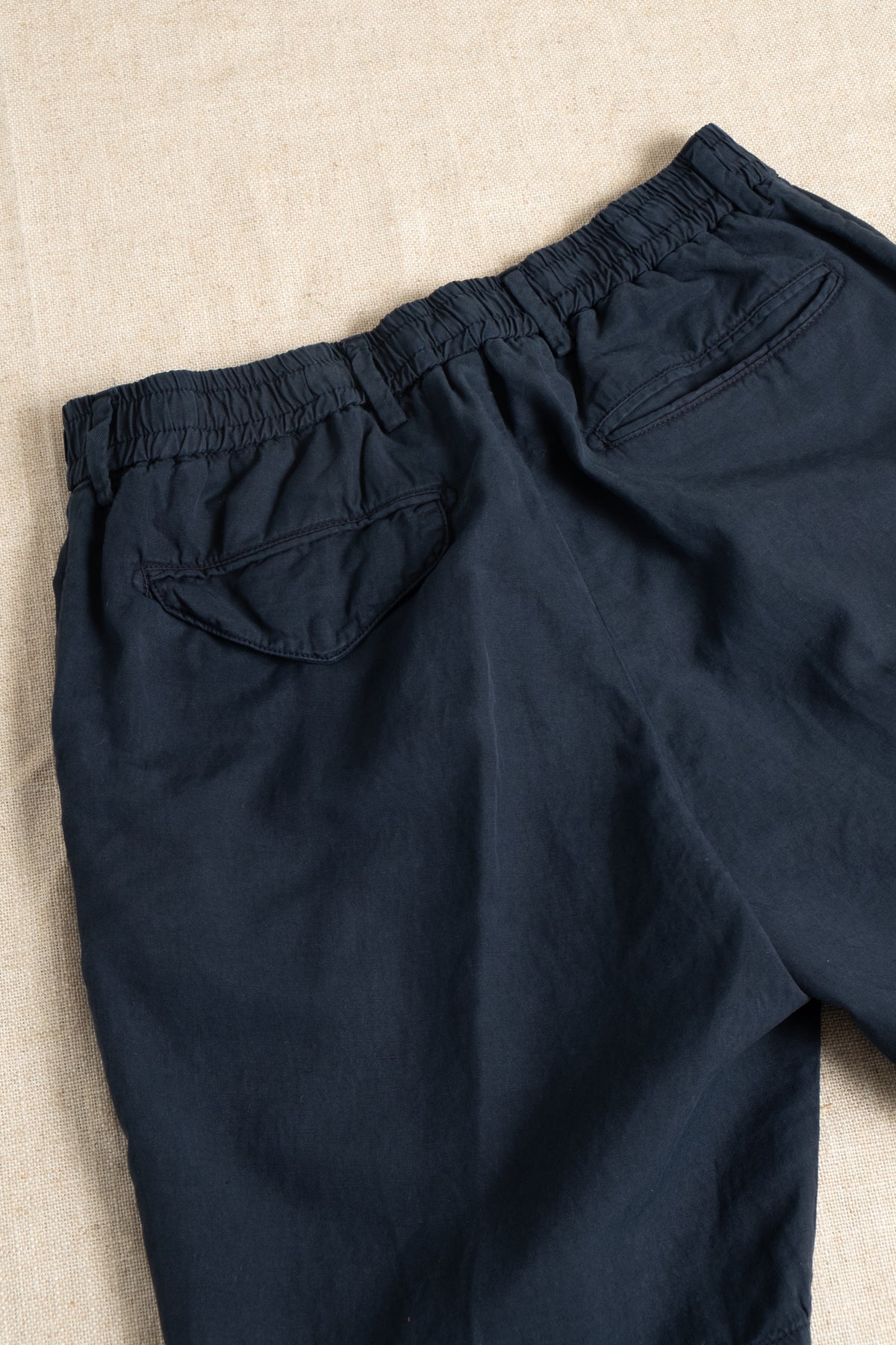 Cotton Linen Shorts - Navy