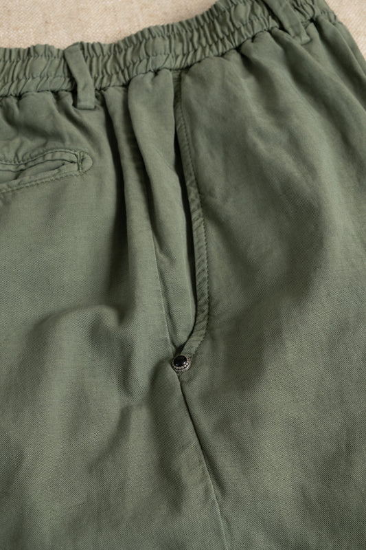 Cotton Linen Shorts - Washed Green