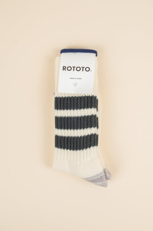 Course Ribbed Oldschool Crew Sock - Dark Green