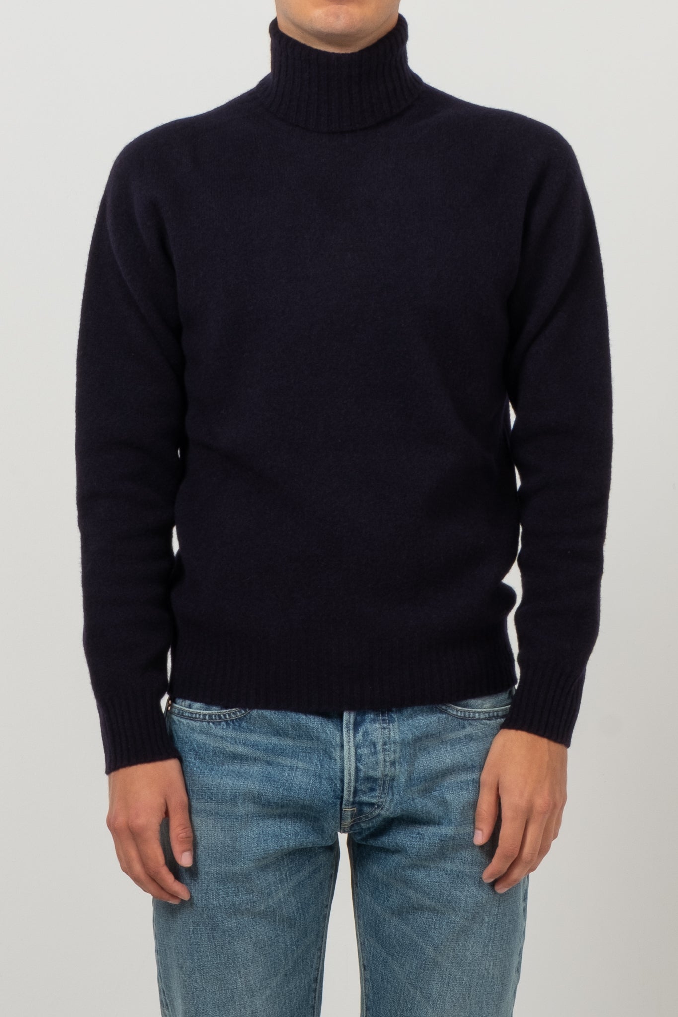 Polo Neck Sweater - Navy