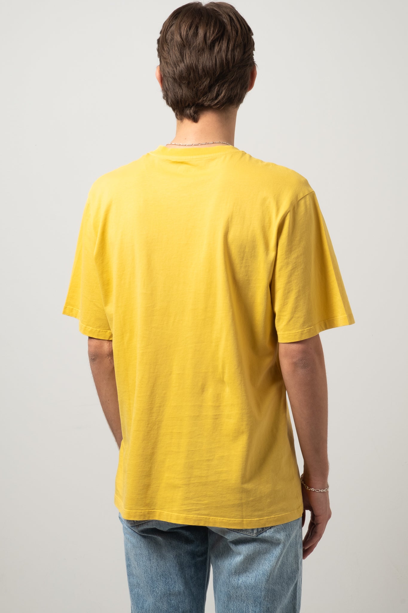 Crewneck T-Shirt Peach Jersey - Mustard