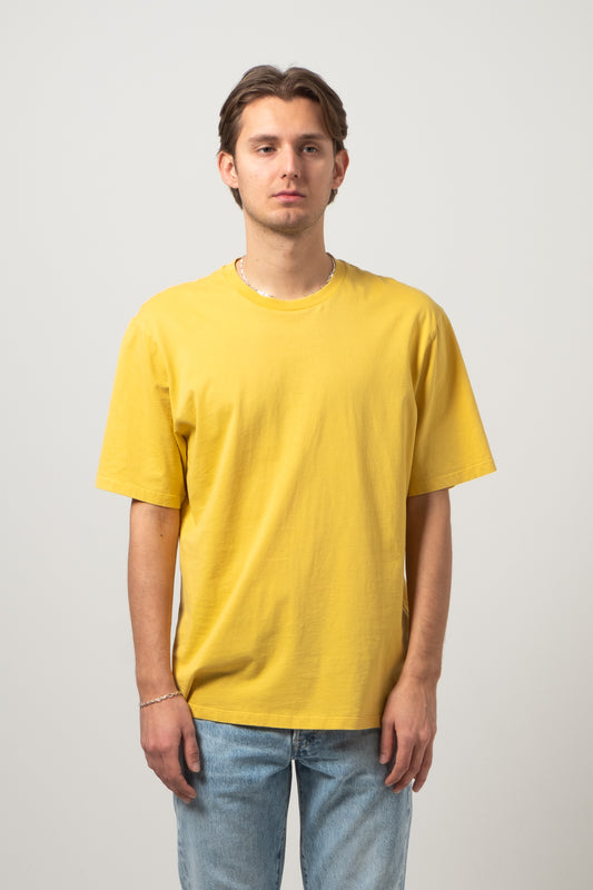 Crewneck T-Shirt Peach Jersey - Mustard
