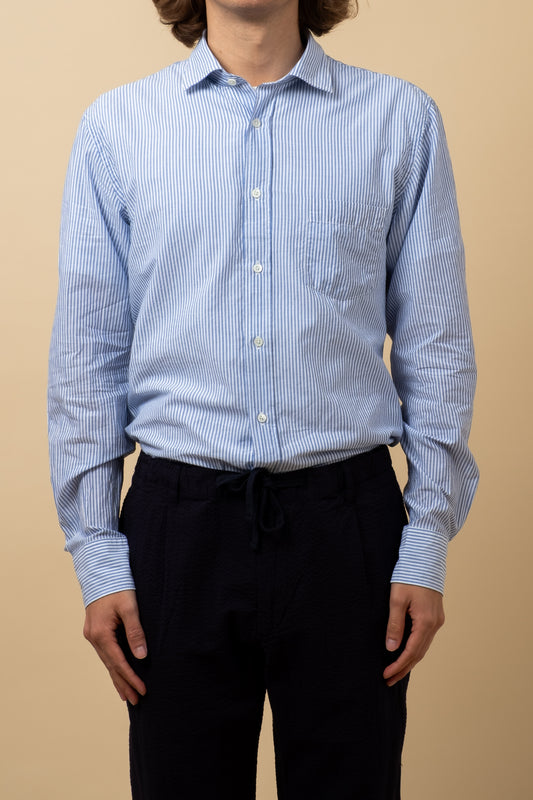 Cutaway Woven Cotton - Blue Stripe