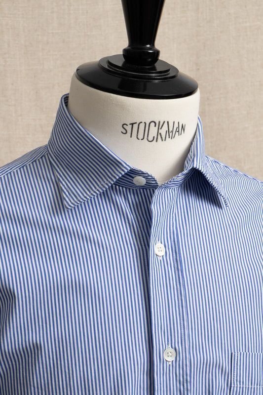 Cutaway Woven Cotton - Blue x White Stripe
