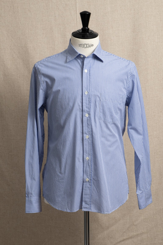 Cutaway Woven Cotton - Blue x White Stripe