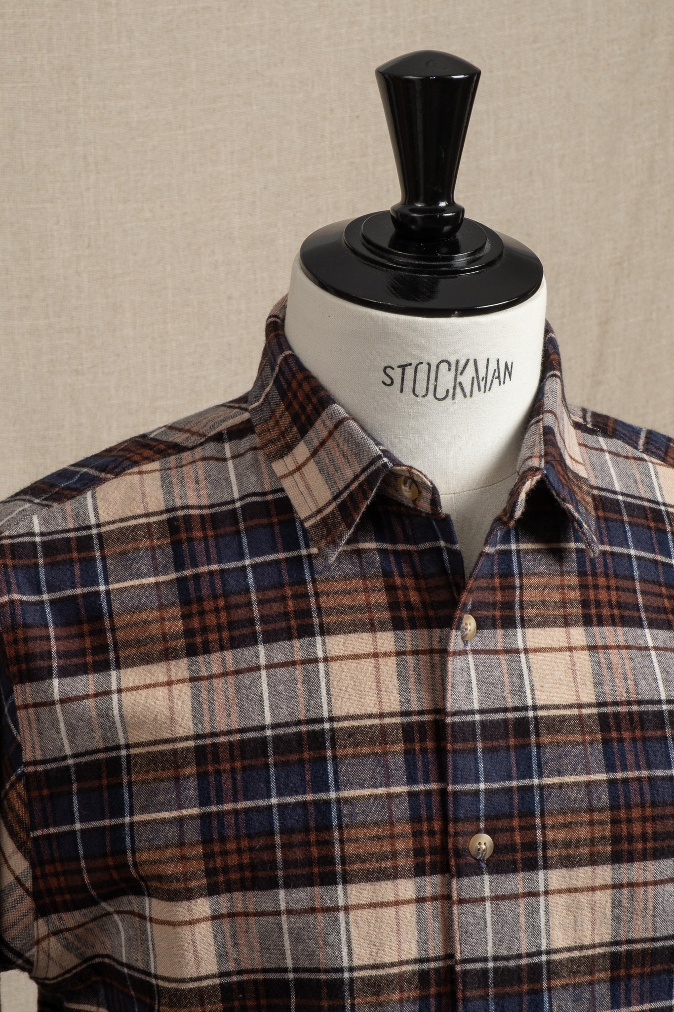 Dirleton Shirt Heavy Flannel - Navy Check