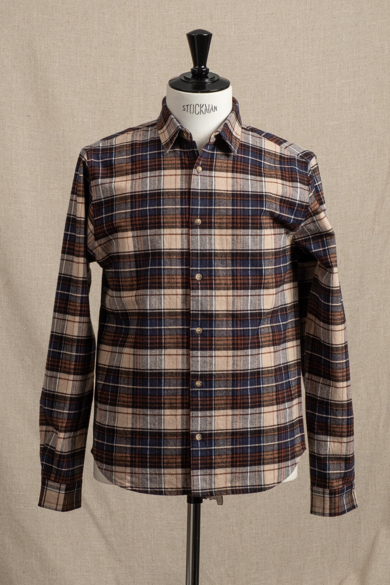 Dirleton Shirt Heavy Flannel - Navy Check