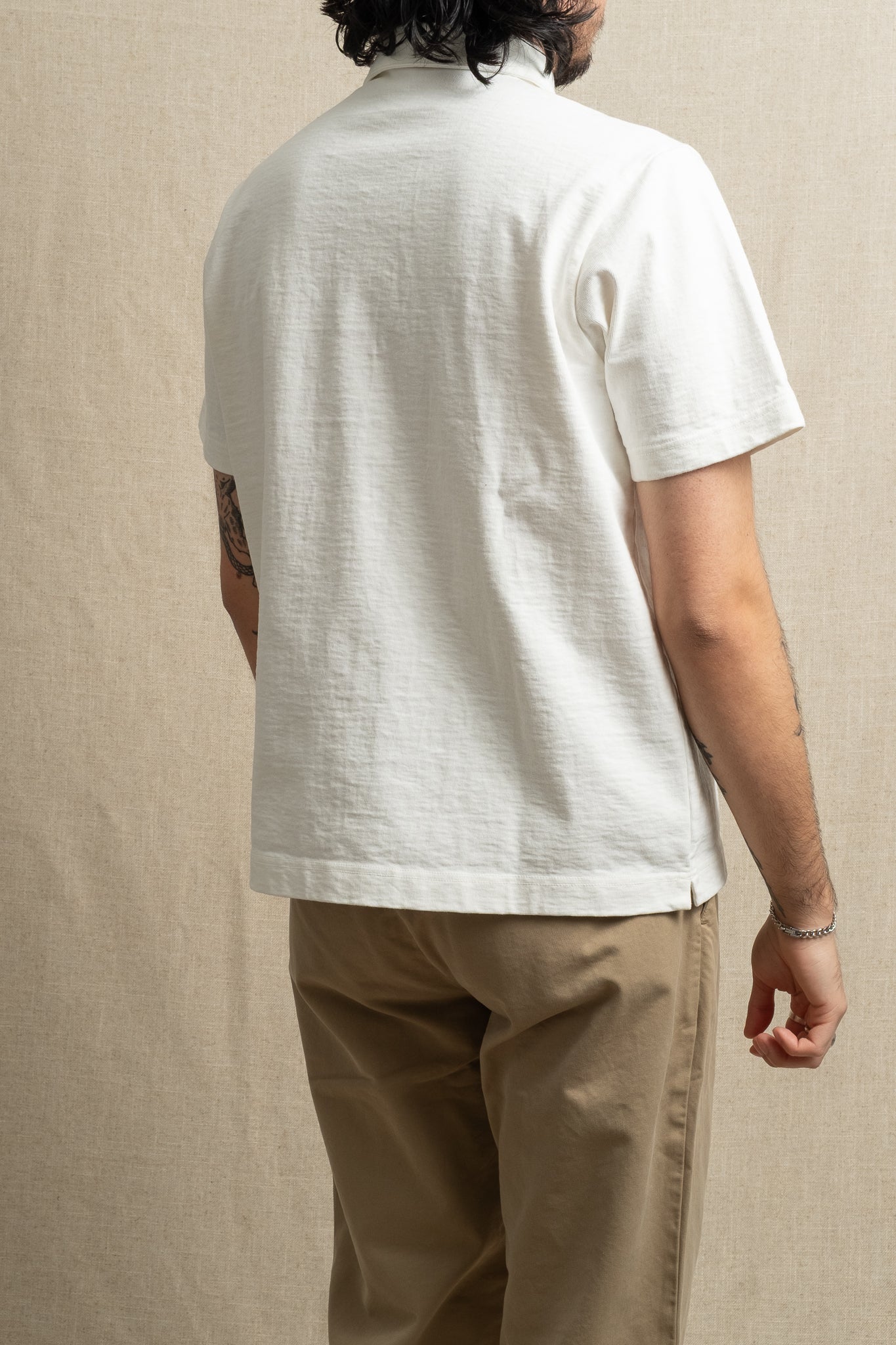 Dotsume Pocket Polo - White
