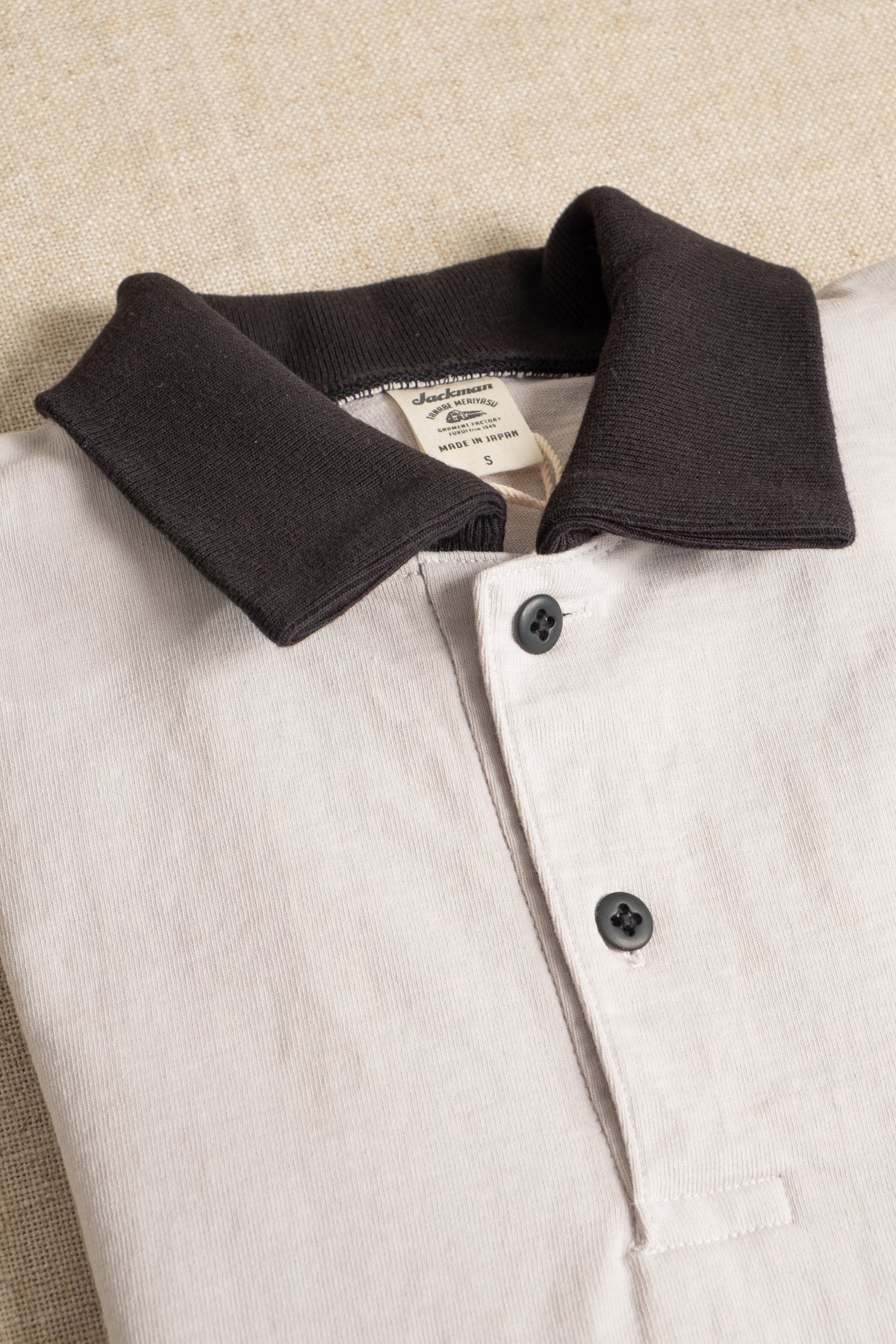 Dotsume Rib Polo - Rosin x Black