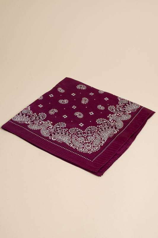 Dotted Paisley Silk Scarf - Purple