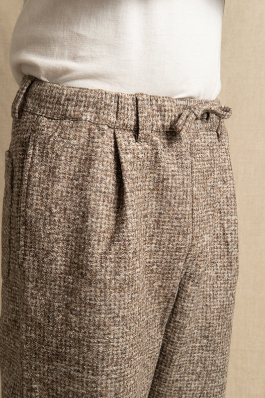 Doune Pant Bonded Wool Check - Taupe