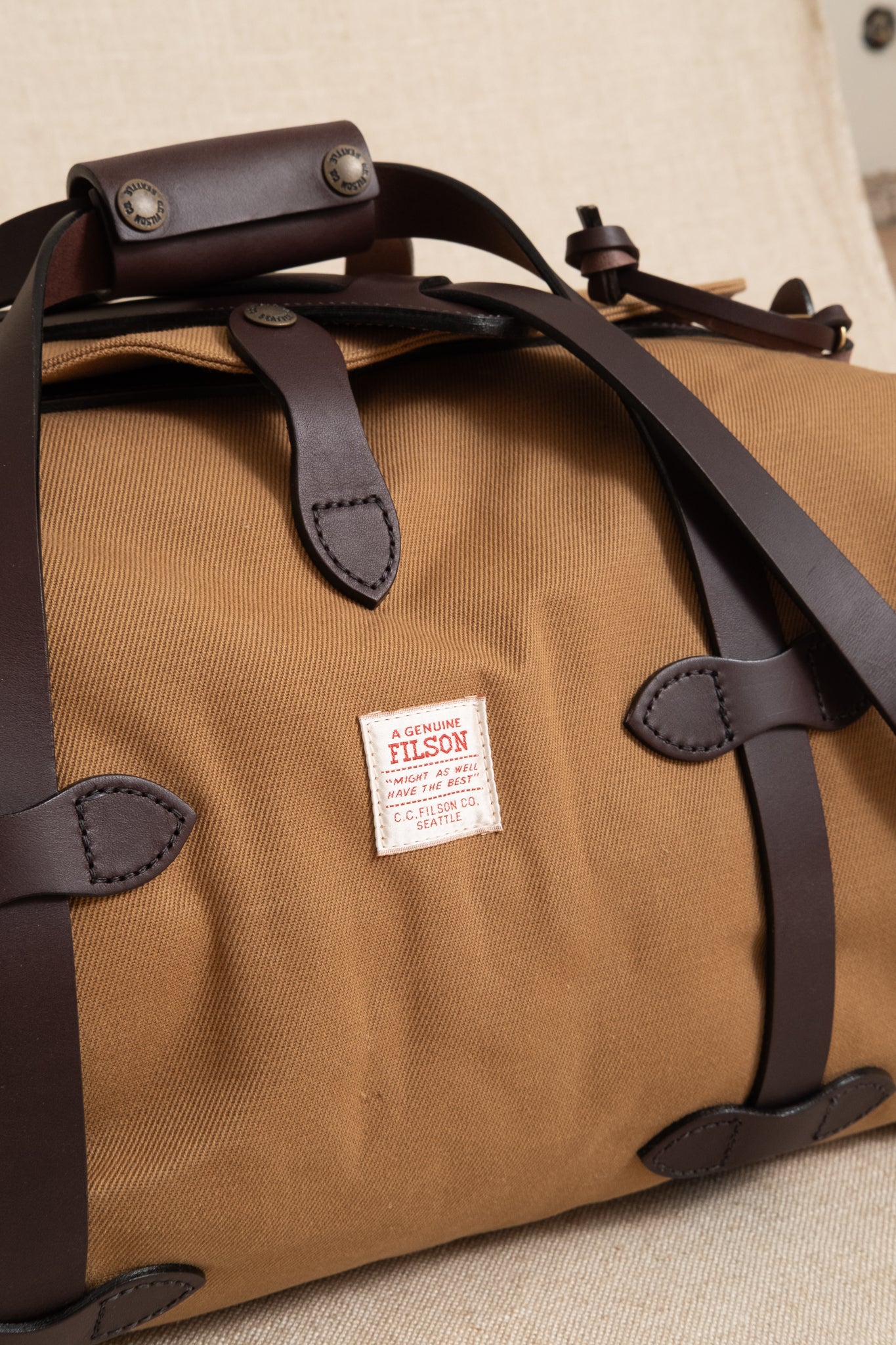 Rugged Twill Duffle Bag Small - Tan