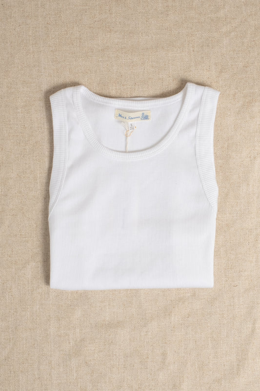 Good Basics 7.2oz Ribbed Tanktop - White