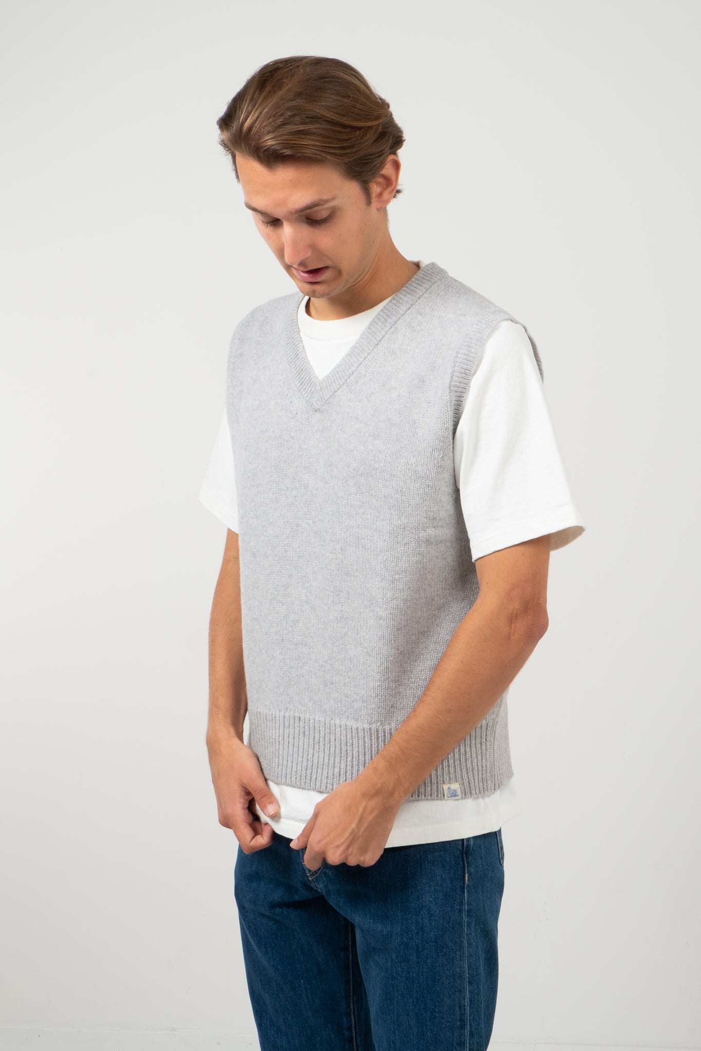 Good Basics Merino/Cashmere Vest - Grey Melange