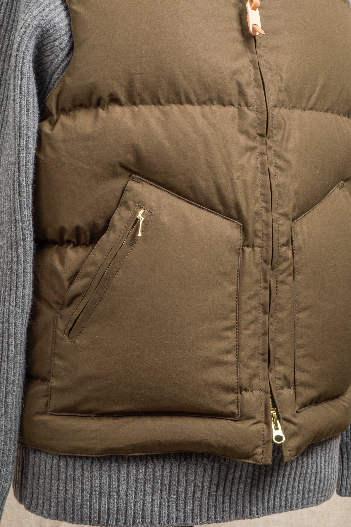 Goose Down Vest - Military Green