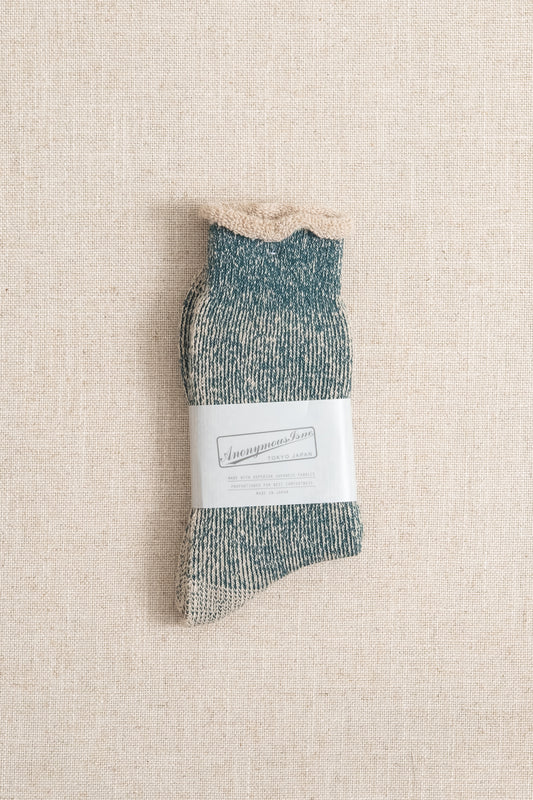 Hemp Thick Pile Crew - Khaki Melange
